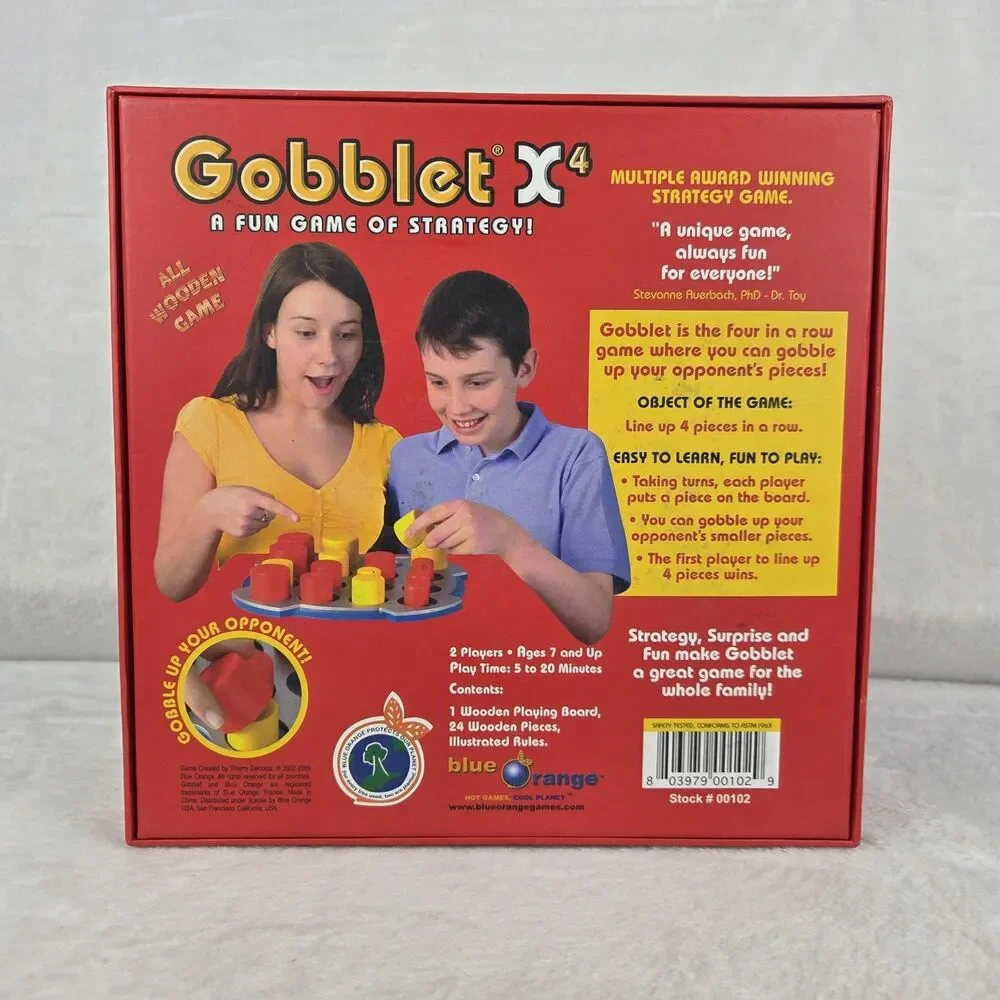 2009 Gobblet X4 Wooden Strategy‎ Board Game Blue Orange Complete
